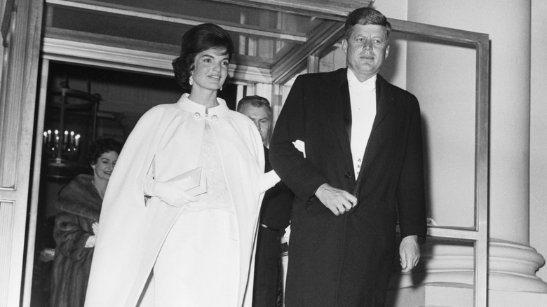 JFK and Jackie Kennedy dressed for formal parties