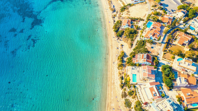 Coral bay village from above
