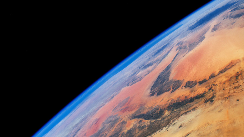 Orbital view of a desert on Earth.