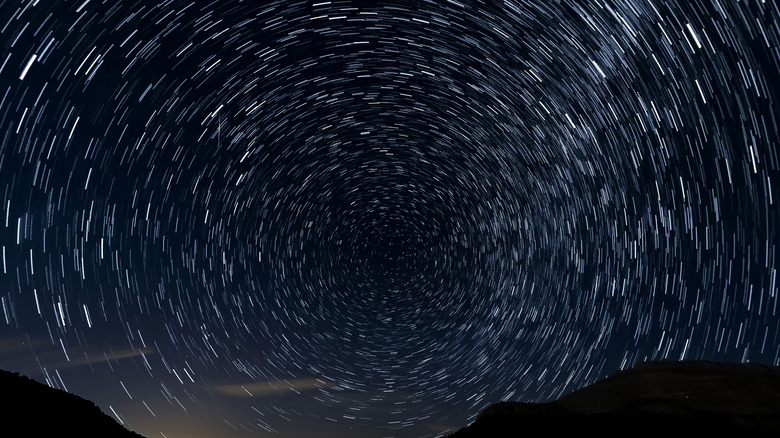 long exposure photo of stars