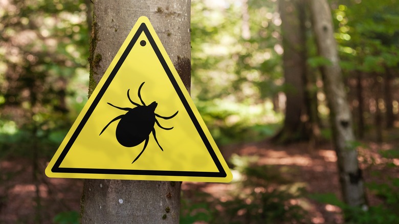 tick warning sign