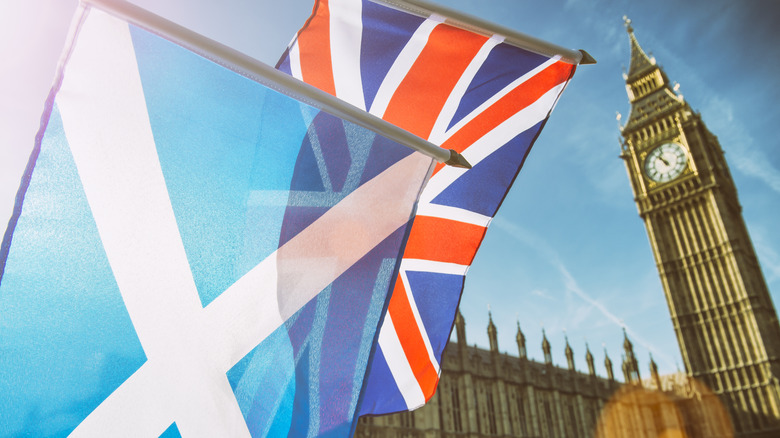 Scottish flag and Union Jack
