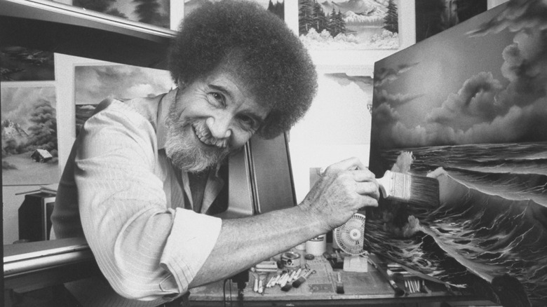 Bob Ross feeds a crow