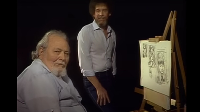 Bob Ross stands with Ben Stahl