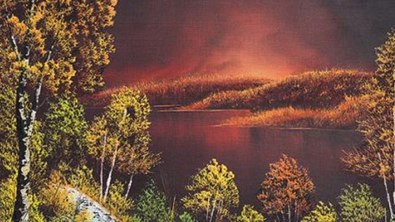 bob ross scene trees lake