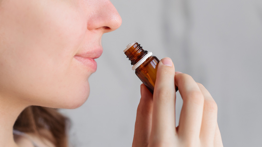 Aromatherapy and a woman's nose