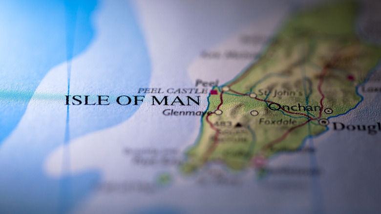 The Isle of Man on a map