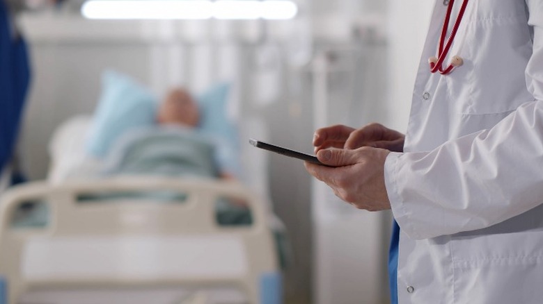 Patient in hospital bed