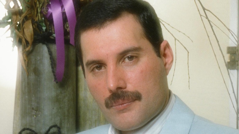 Freddie Mercury posing for portrait
