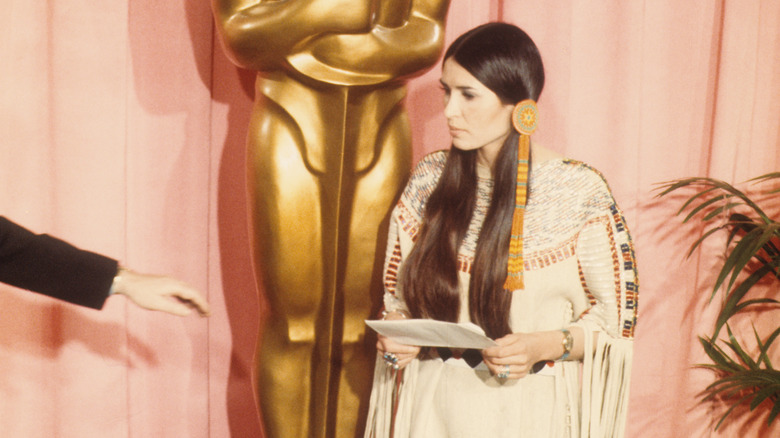 Littlefeather on stage 