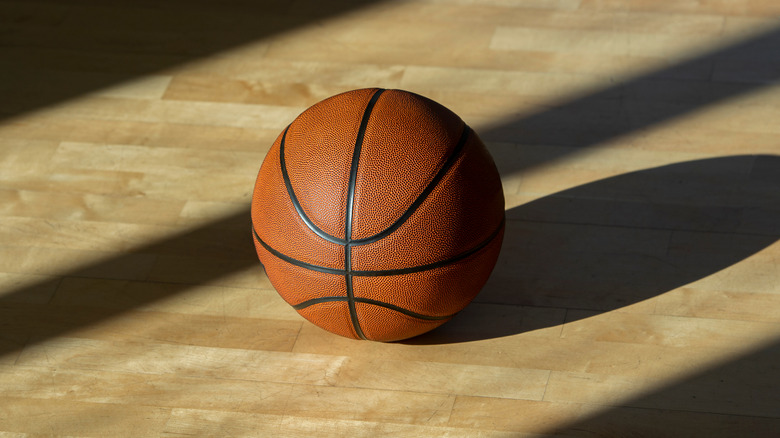 moody basketball and shadow