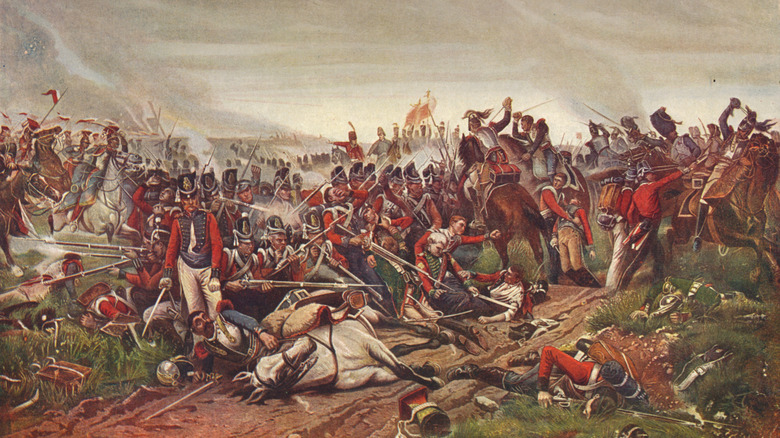 British troops fighting off a French attack early 1800s