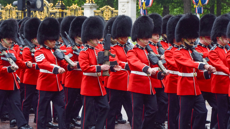 British troops marching