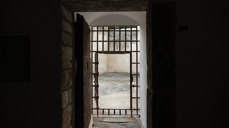 ancient looking prison door