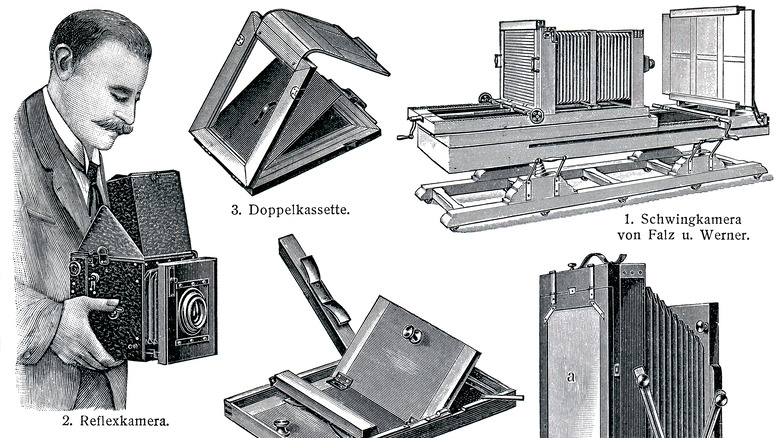 Illustrations of 19th century cameras