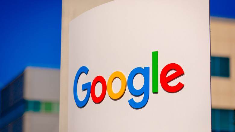 Google logo on company headquarters