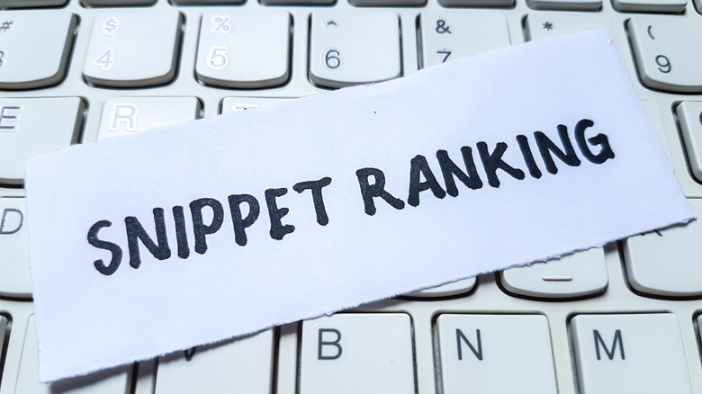 keyboard with card reading snippet ranking