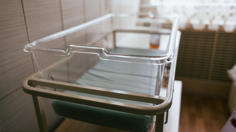 empty hospital bassinet