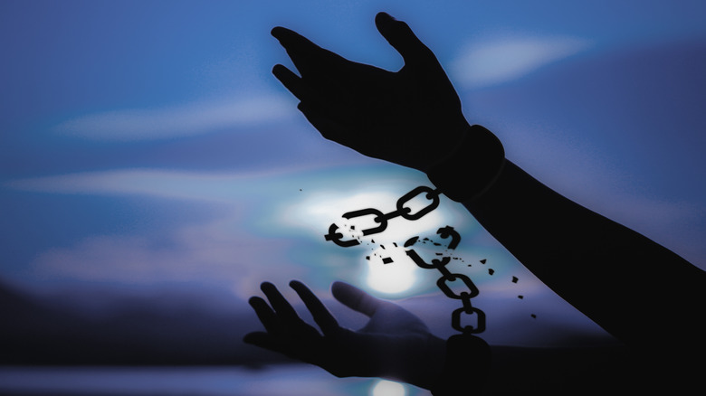 hands released from chains