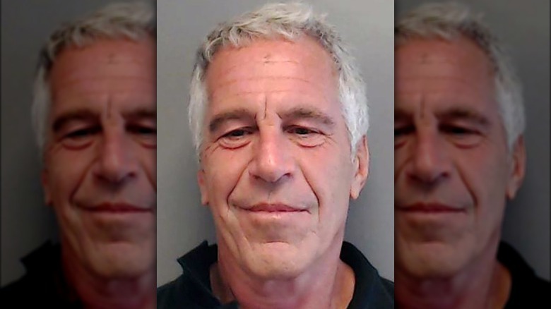 Jeffrey Epstein smiling in mug shot