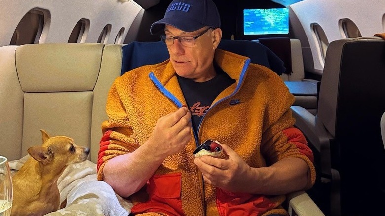 JCVD and dog