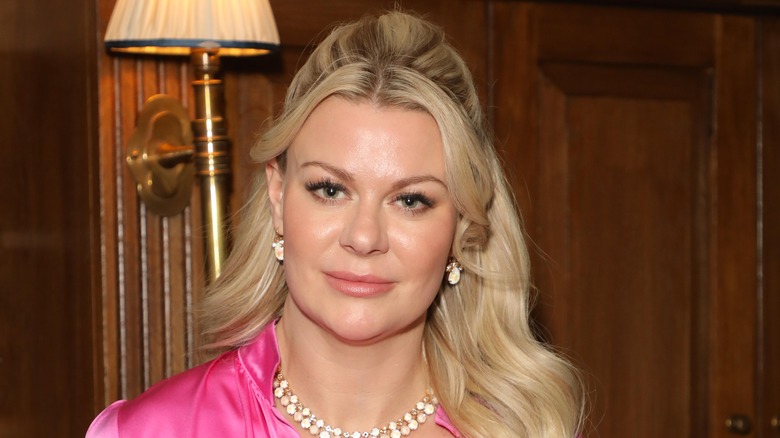 Pernilla Sjoholm in a pink shirt