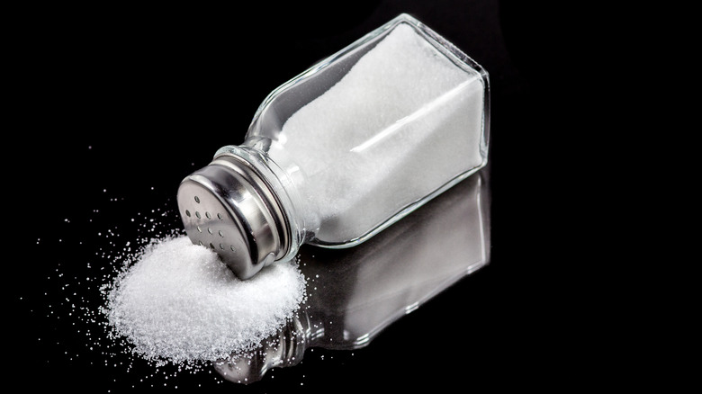 Spilled salt shaker