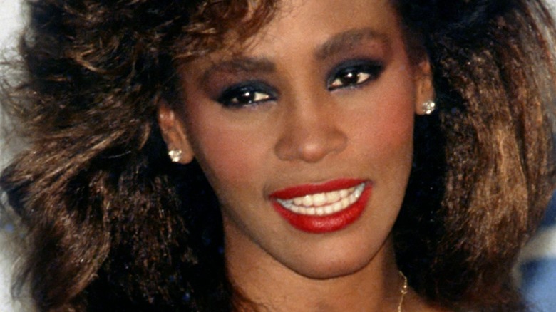 Closeup of Whitney Houston at the Grammys
