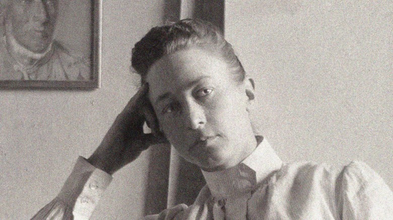 Hilma af Klint head on hand
