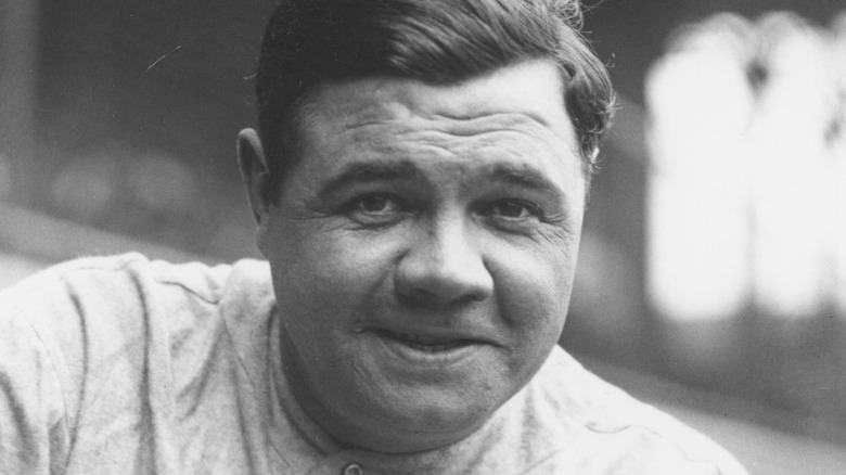 Babe Ruth smiling