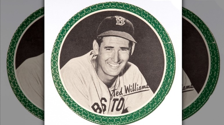 Ted Williams smiling green outline