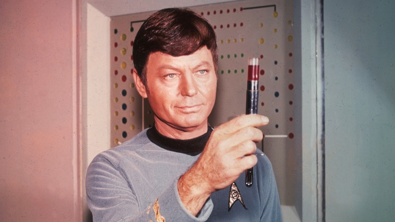 DeForest Kelley as Dr. McCoy in "Star Trek"