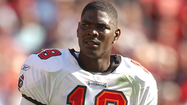 Keyshawn Johnson looking on