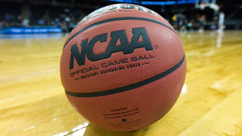 NCAA basketball on court