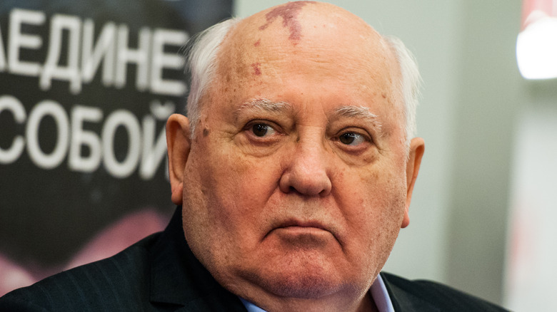 mikhail gorbachev looking to side