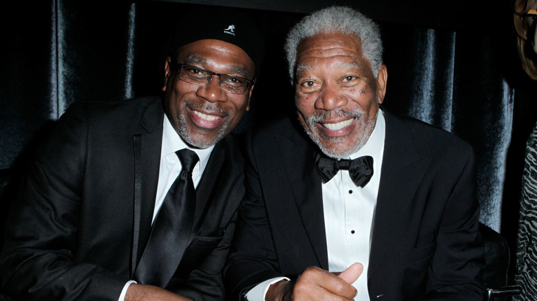 Alfonso and Morgan Freeman smiling