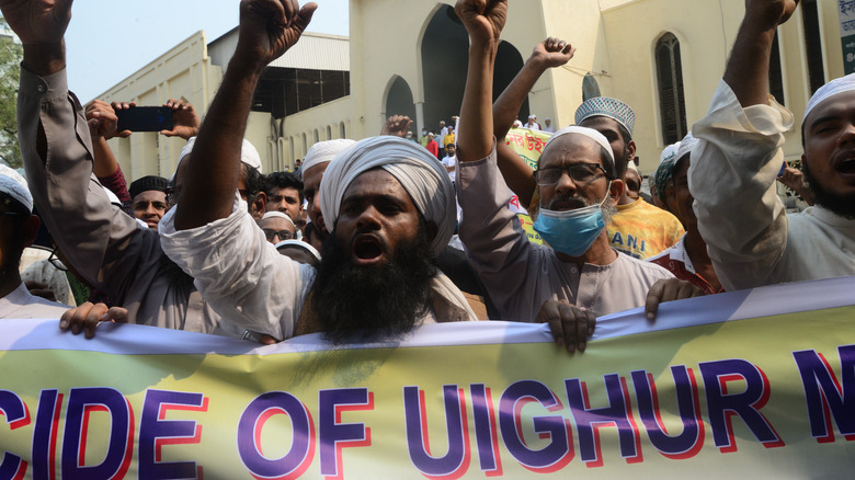 muslims protest the persecution of Uyghurs