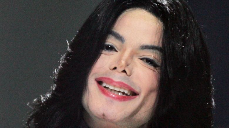 Singer Michael Jackson smiling