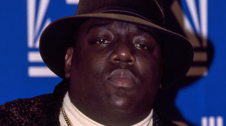 Notorious B.I.G wearing a hat