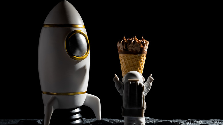 Astronaut on the moon with ice cream