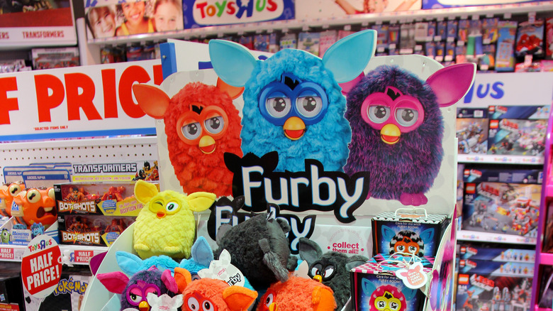Furby toys on Toys 'R' Us shelves