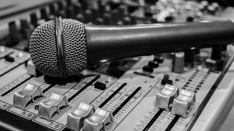 Microphone on karaoke machine