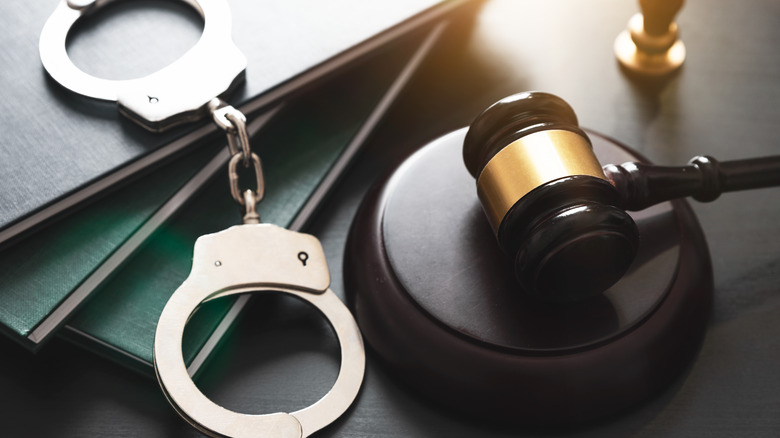 handcuffs and gavel