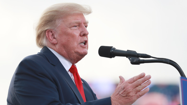 Donald Trump giving a speech