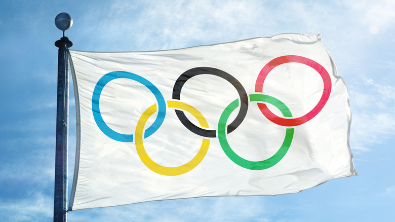 flag with olympic rings