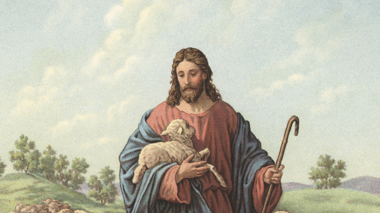 jesus christ good shepherd lamb