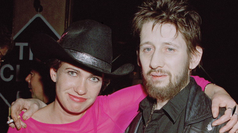 Victoria Mary Clarke in cowboy hat and Shane MacGowan