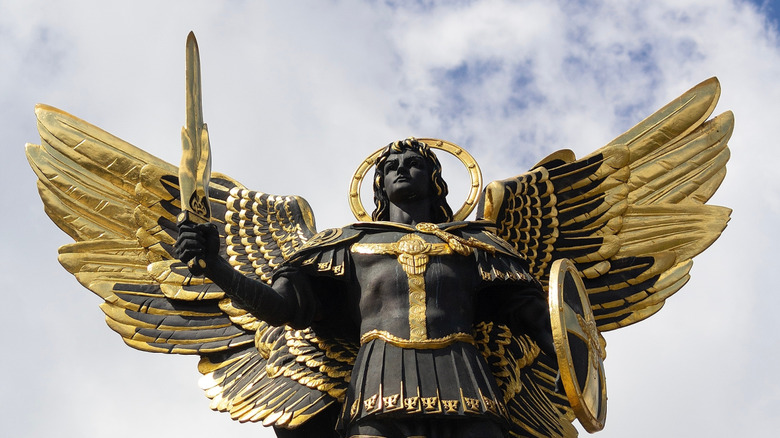 Golden Michael statue in Kyiv