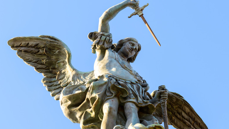 Archangel Michael statue in Rome