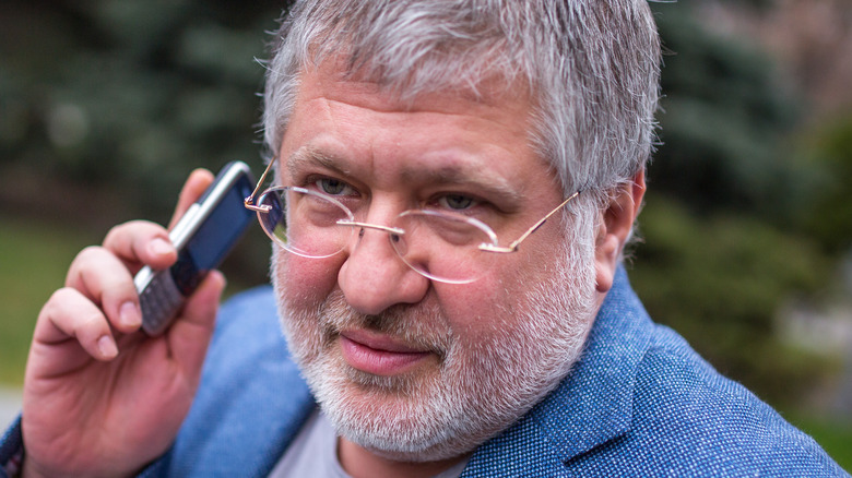 Ihor Kolomoisky talking on the phone